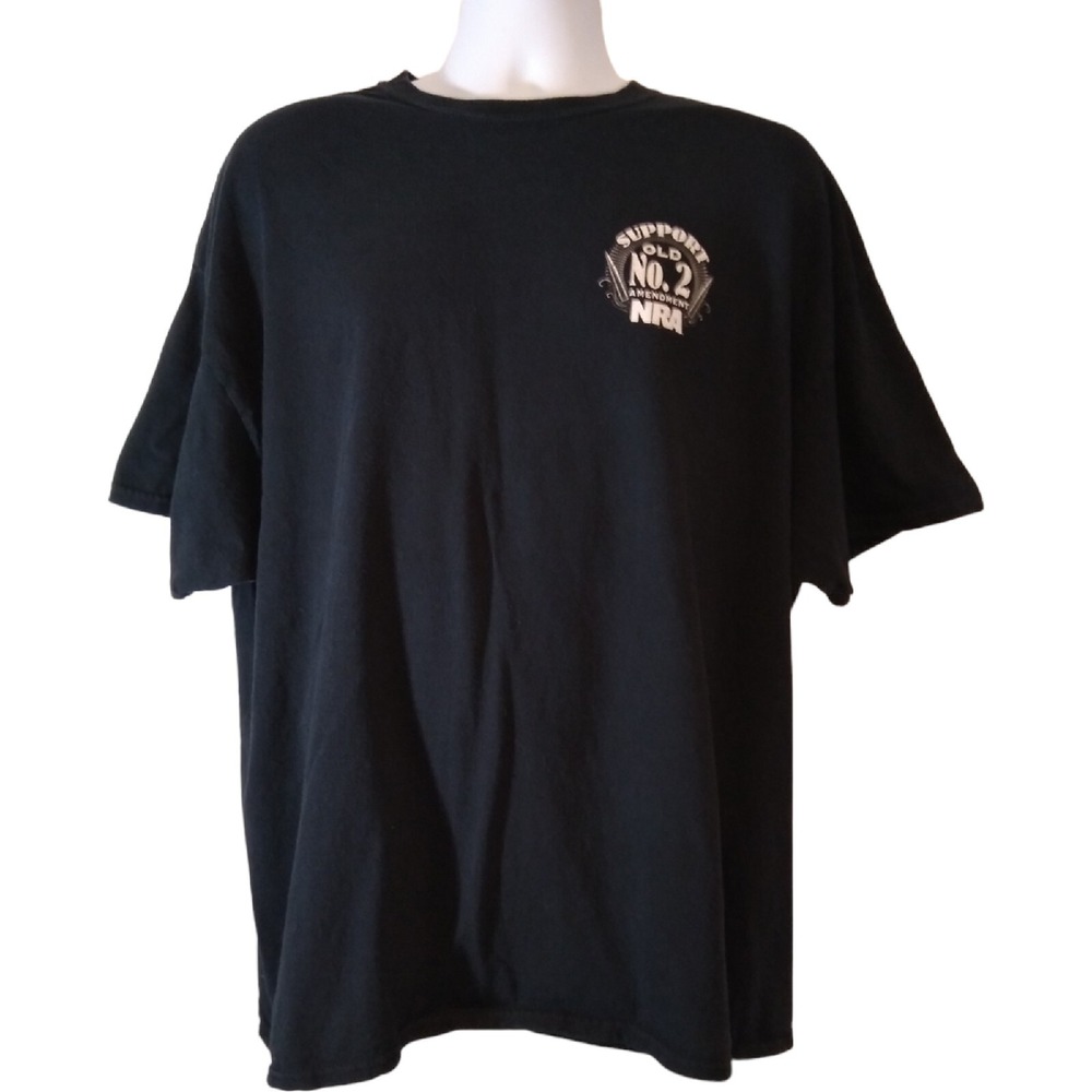 NRA Support Old #2 Amendment Shirt Mens‎ XL Black White 2013 Cotton T Shirt